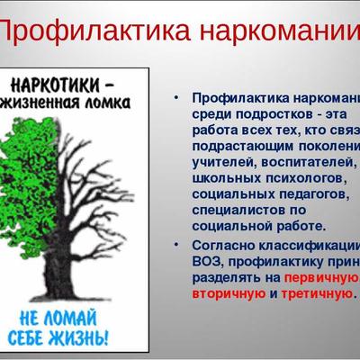 Беседа «Профилактика наркомании в подростковой среде».